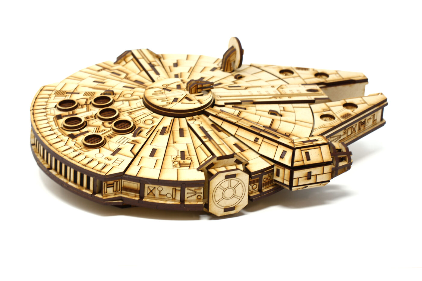 3D Wood Puzzle M Falcon Spaceship 3D Puzzle 3mm MDF Wood Board