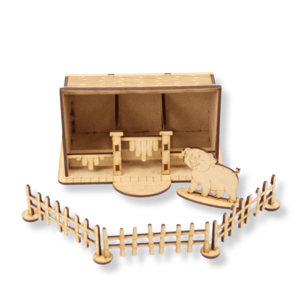 Farm Set 3D Puzzle – Handcrafted Wooden Miniature Barn & Animals - Image 5