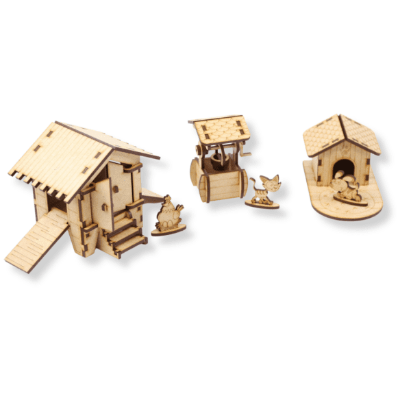 Farm Set 3D Puzzle – Handcrafted Wooden Miniature Barn & Animals - Image 8