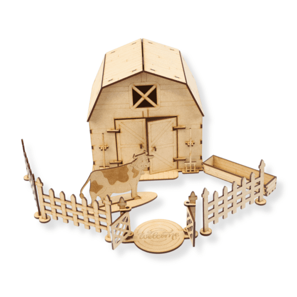 Farm Set 3D Puzzle – Handcrafted Wooden Miniature Barn & Animals - Image 4