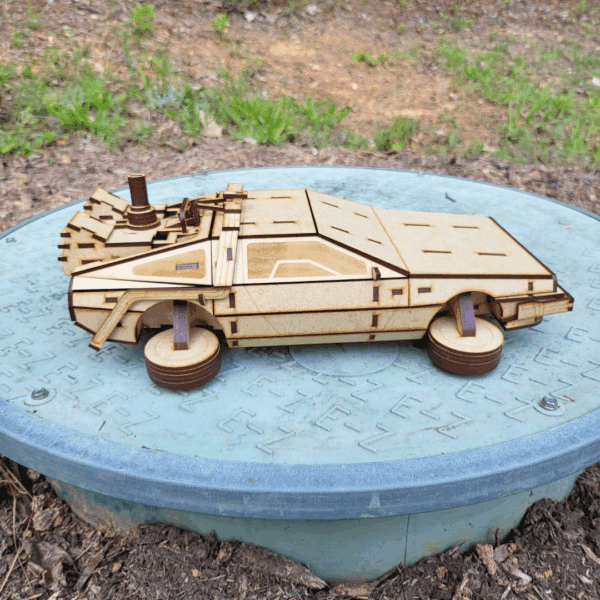 DeLorean Time Machine 3D Wooden Puzzle – 3D Model DIY Kit with No Instructions - Image 3