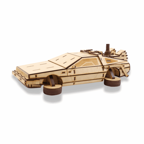 DeLorean Time Machine 3D Wooden Puzzle – 3D Model DIY Kit with No Instructions - Image 9