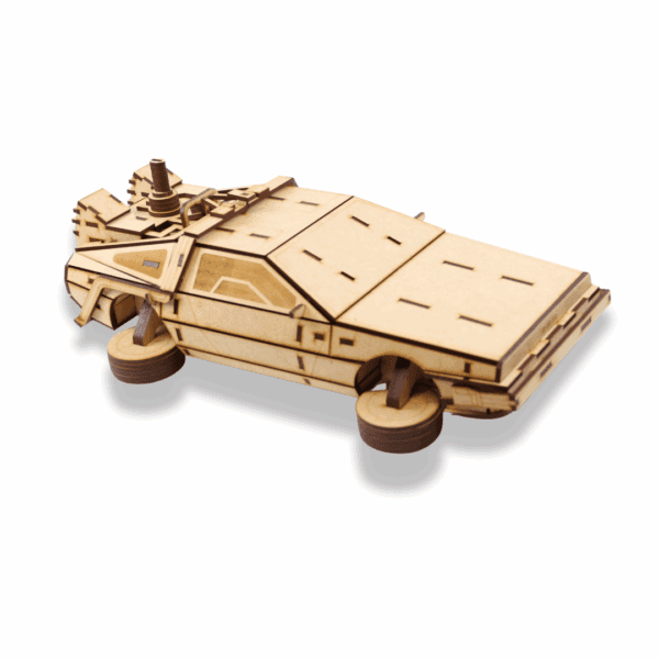 DeLorean Time Machine 3D Wooden Puzzle – 3D Model DIY Kit with No Instructions - Image 8