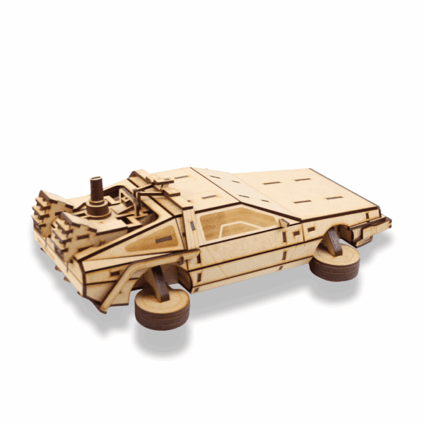 DeLorean Time Machine 3D Wooden Puzzle – 3D Model DIY Kit with No Instructions - Image 6