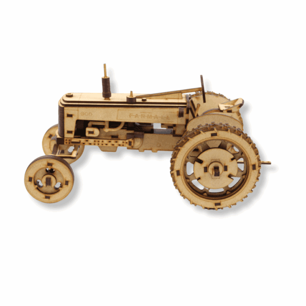 3D Wooden Farm Tractor Puzzle – Laser Cut DIY Craft Kit with Custom Engraving - Image 4