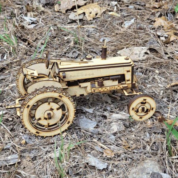 3D Wooden Farm Tractor Puzzle – Laser Cut DIY Craft Kit with Custom Engraving - Image 3