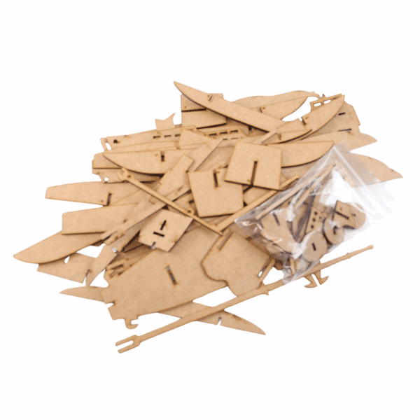 Pirate Ship Puzzle Laser Cut 3D Model DIY Kit - Image 10