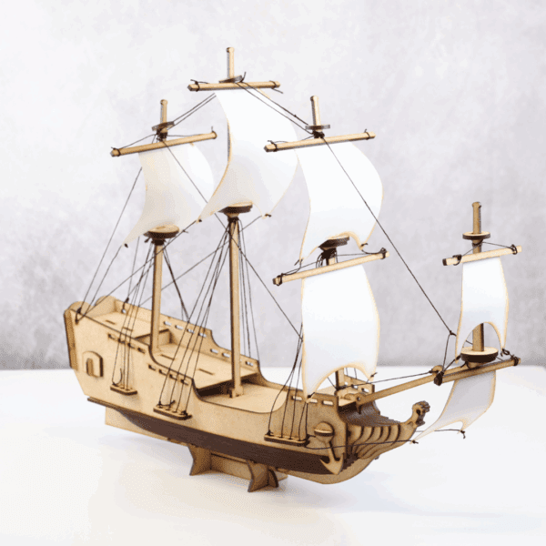Pirate Ship Puzzle Laser Cut 3D Model DIY Kit - Image 8