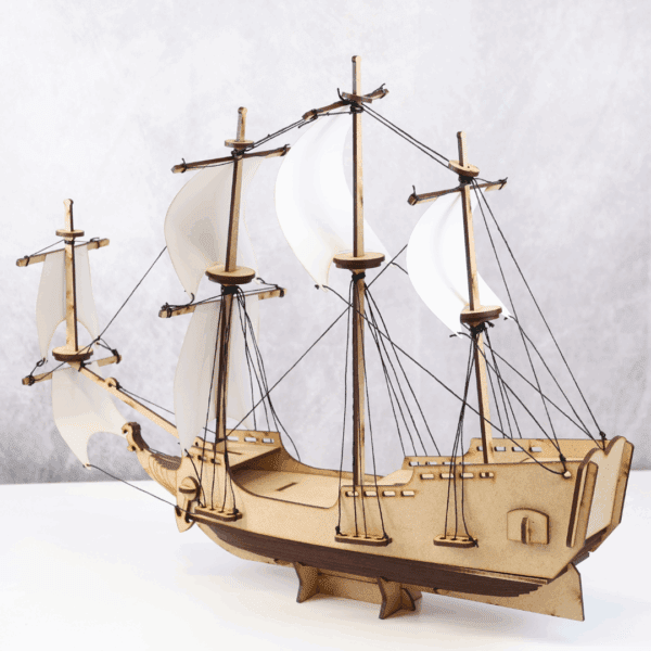 Pirate Ship Puzzle Laser Cut 3D Model DIY Kit - Image 4