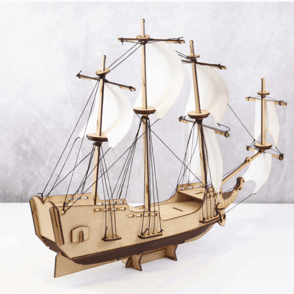 Pirate Ship Puzzle Laser Cut 3D Model DIY Kit - Image 7