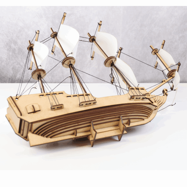 Pirate Ship Puzzle Laser Cut 3D Model DIY Kit - Image 9