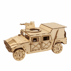 3D Wooden Military Vehicle Puzzle | DIY Hummer-Style Craft Kit with Working Doors & Rolling Wheels