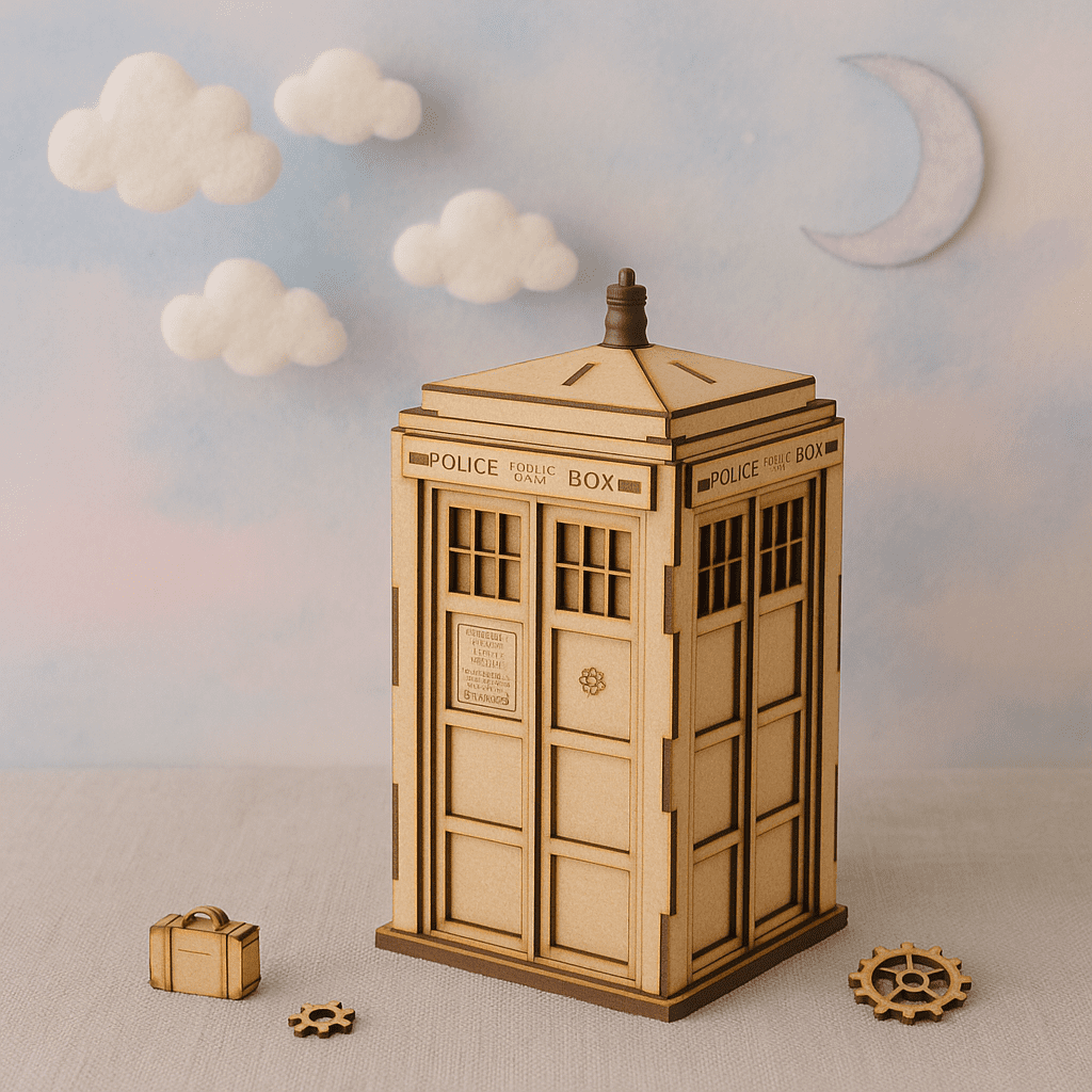 Time Travel Police Box Puzzle – DIY 3D Wooden Model Kit - Image 2